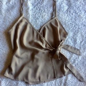 Forever 21 nude self tie blouse cami